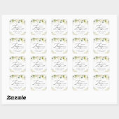 Spread Love Greenery White Roses Wedding Sanitizer Vierkante Sticker (Vel)