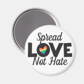Spread Love haat niet LGBT pride regenbooghart Magneet (Voorkant / Achterkant)