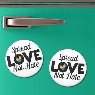 Spread Love haat niet LGBT pride regenbooghart Magneet
