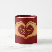 Spread Love Hart Handen Goud Combo Mok (Midden)