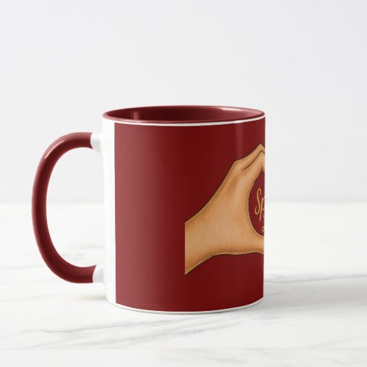 Spread Love Heart Hands Gold Combo Mug Mok (Links)