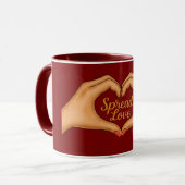 Spread Love Heart Hands Gold Combo Mug Mok (Voorkant links)