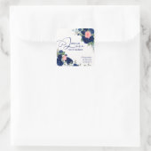 Spread Love is not Germs Blue and Coral Rozen Vierkante Sticker (Tas)