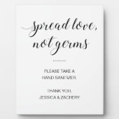 Spread Love is not Germs Hand Sanitizer at Wedding Fotoplaat (Voorkant)