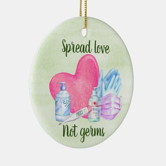 Spread Love Not Germs 2020 Covid Chritsmas Keramisch Ornament (Rechts)