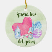 Spread Love Not Germs 2020 Covid Chritsmas Keramisch Ornament (Voorkant)