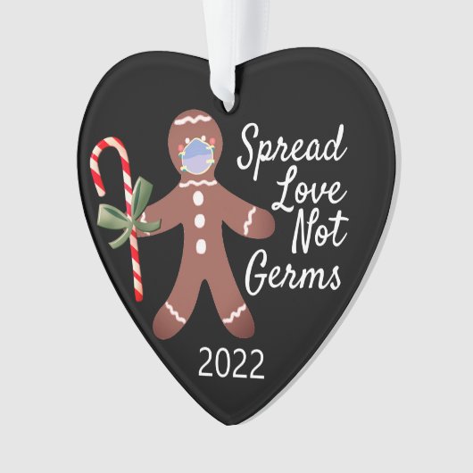 Spread Love Not Germs Covid 19 Gingerbrood 2020 Ornament (voorkant)