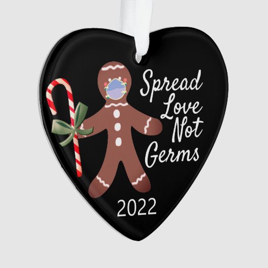 Spread Love Not Germs Covid 19 Gingerbrood 2020 Ornament (voorkant)