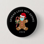 Spread Love Not Germs Funny Kerstkerst Ronde Button 5,7 Cm (Voorkant)