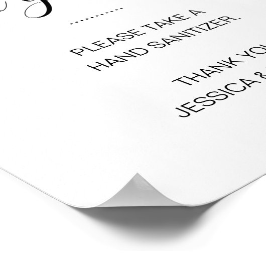 Spread Love not Germs Hand Sanitizer Wedding Poster (Hoek)