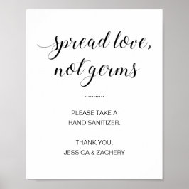 Spread Love not Germs Hand Sanitizer Wedding Poster