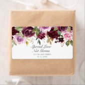 Spread Love not Germs Plum Floral Wedding Favor Etiket (Insitu)