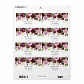 Spread Love not Germs Plum Floral Wedding Favor Etiket (Full Sheet)