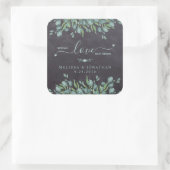Spread Love Not Germs Rustic Eucalyptus Wedding Vierkante Sticker (Tas)