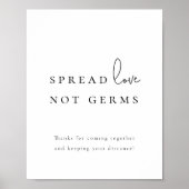 Spread Love Not Germs Sanitizer Station Wedding P Poster (Voorkant)