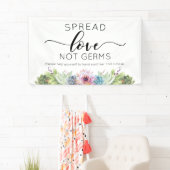 Spread Love Not Germs Succulent Waterverf Banner (Insitu)
