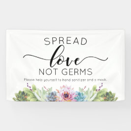 Spread Love Not Germs Succulent Waterverf Banner
