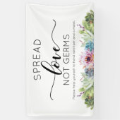 Spread Love Not Germs Succulent Waterverf Banner (Verticaal)