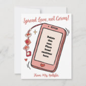 Spread Love Not Germs Valentijns Hand Sanitizer Kaart (Voorkant)