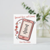 Spread Love Not Germs Valentijns Hand Sanitizer Kaart (Staand voorkant)