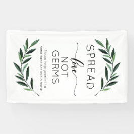 Spread Love Not Germs Waterverf Greenery Banner