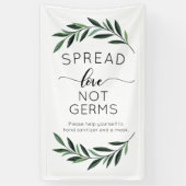 Spread Love Not Germs Waterverf Greenery Banner (Verticaal)
