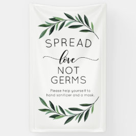 Spread Love Not Germs Waterverf Greenery Banner