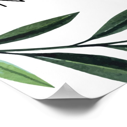 Spread Love Not Germs Waterverf Greenery Poster (Hoek)