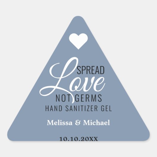 Spread Love Not Germs Wedding Favor Dusty Blue Sticker (Voorkant)