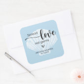 Spread Love Not Germs Wedding Hand Sanitizer Vierkante Sticker (Envelop)