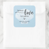 Spread Love Not Germs Wedding Hand Sanitizer Vierkante Sticker (Tas)