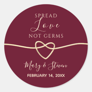 Spread Love Not Germs Wedding Ronde Sticker