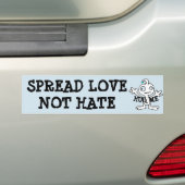 Spread Love Not Hate Hugs, Alien Bumpersticker (Op auto)