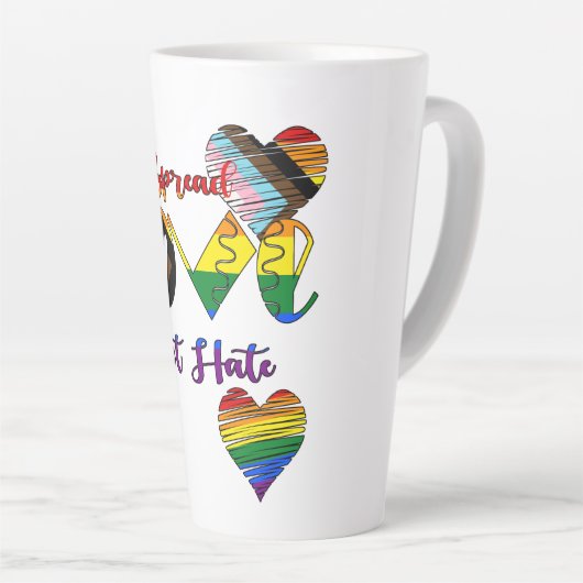 Spread Love Not Hate Latte Mok (Rechterhoek)
