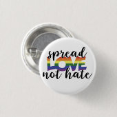 Spread Love Not Hate Ronde Button 3,2 Cm (Voorkant /achterkant)