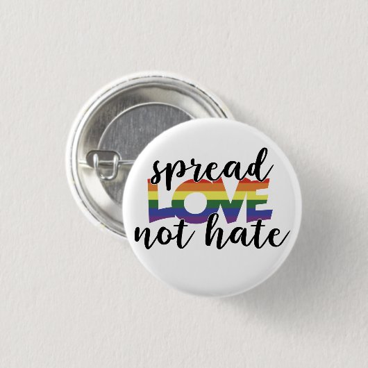 Spread Love Not Hate Ronde Button 3,2 Cm (Voorkant /achterkant)
