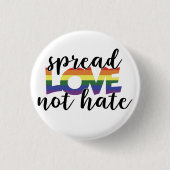 Spread Love Not Hate Ronde Button 3,2 Cm (Voorkant)