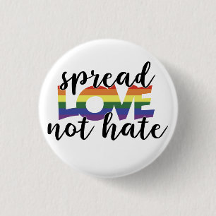 Spread Love Not Hate Ronde Button 3,2 Cm