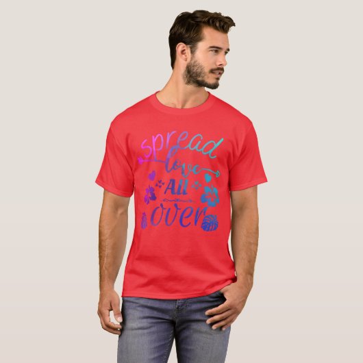 Spread love over gift t-shirt (Voorkant volledig)