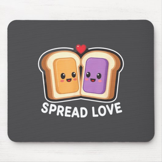 Spread Love Peanut Butter And Jelly Valentine Desi Muismat (Voorkant)