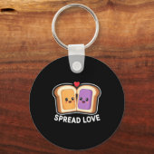 Spread Love Peanut Butter And Jelly Valentine Desi Sleutelhanger (Voorkant)