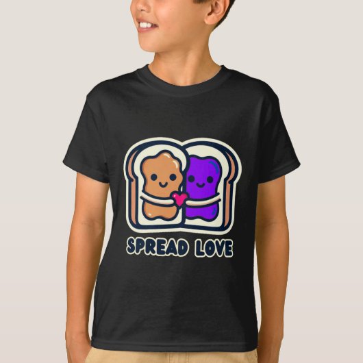 Spread Love Peanut Butter And Jelly Valentine Desi T-shirt (Voorkant)