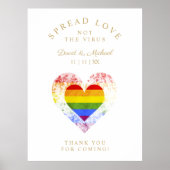 Spread Love Pride Rainbow Heart LGBT Weddenschap Poster (Voorkant)