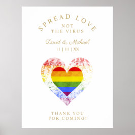 Spread Love Pride Rainbow Heart LGBT Weddenschap Poster