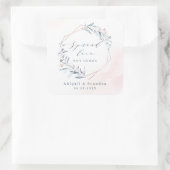 Spread Love Roos Gold Dusty Blue Greenery Wedding Vierkante Sticker (Tas)