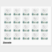 Spread Love Rustic Pine Forest Wedding Sanitizer Vierkante Sticker (Vel)