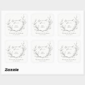 Spread Love Simple elegance botanical wreater Vierkante Sticker (Vel)