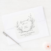 Spread Love Simple elegance botanical wreater Vierkante Sticker (Envelop)