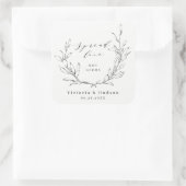 Spread Love Simple elegance botanical wreater Vierkante Sticker (Tas)