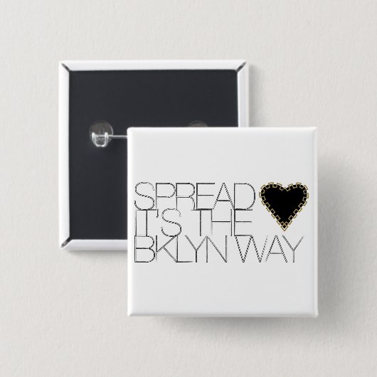 Spread Love Vierkante Button 5,1 Cm (Voorkant /achterkant)